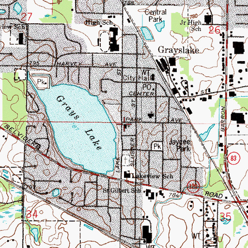 Topographic Map of Saint Andrews Episcopal Church, IL
