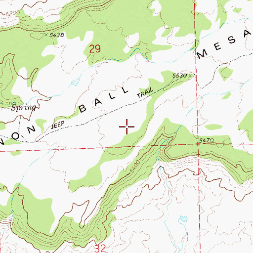 Topographic Map of Cannon Ball Mesa, CO