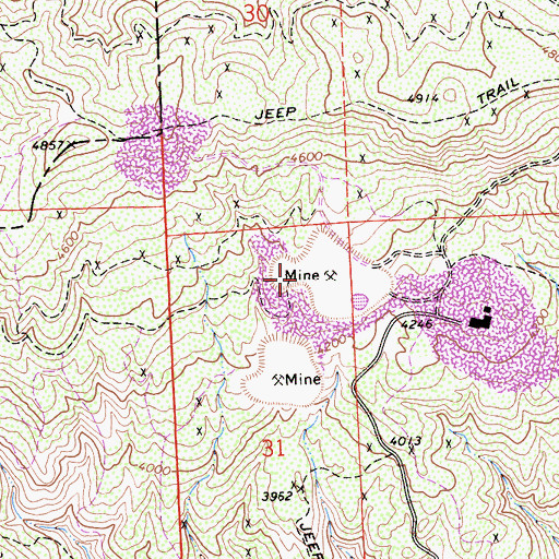 Topographic Map of Atlas Asbestos Mine, CA