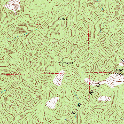 Topographic Map of Sleeping Ute Mountain, CO