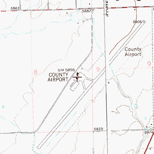 Topographic Map of Cortez Municipal Airport, CO