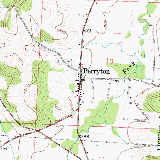 Topographic Map of Perryton Post Office (historical), OH
