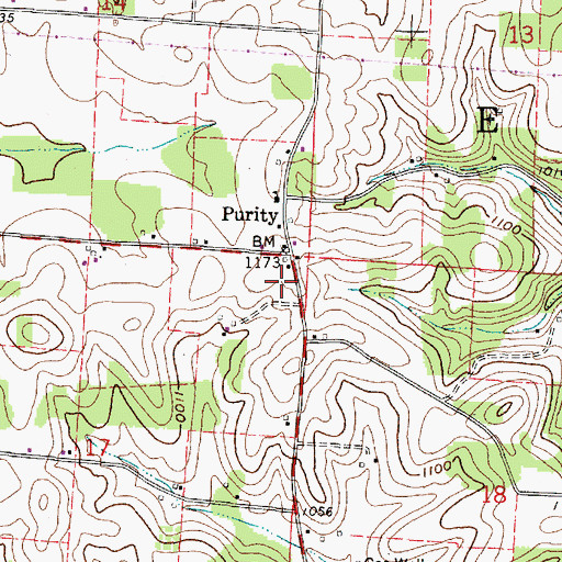 Topographic Map of Purity Post Office (historical), OH