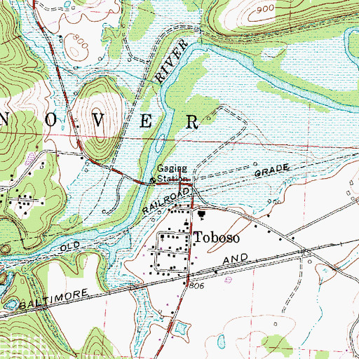 Topographic Map of Toboso Post Office (historical), OH