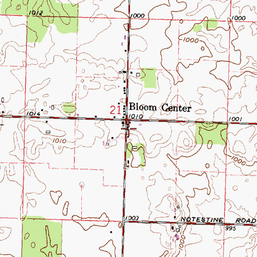 Topographic Map of Bloom Center Post Office (historical), OH