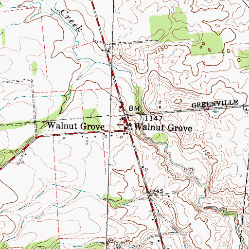 Topographic Map of Walnutgrove Post Office (historical), OH