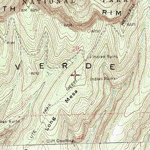 Topographic Map of Long Mesa, CO