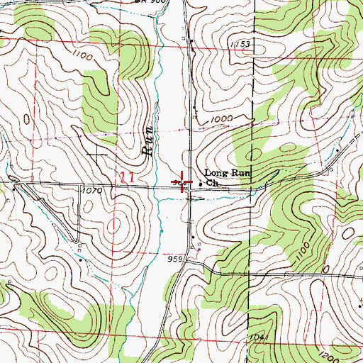 Topographic Map of Longrun Post Office (historical), OH