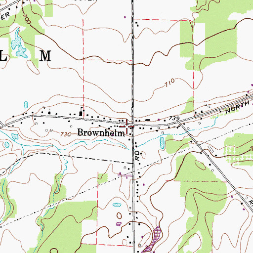 Topographic Map of Brownhelm Post Office (historical), OH