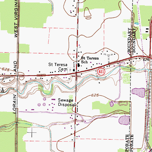 Topographic Map of Crandall Post Office (historical), OH