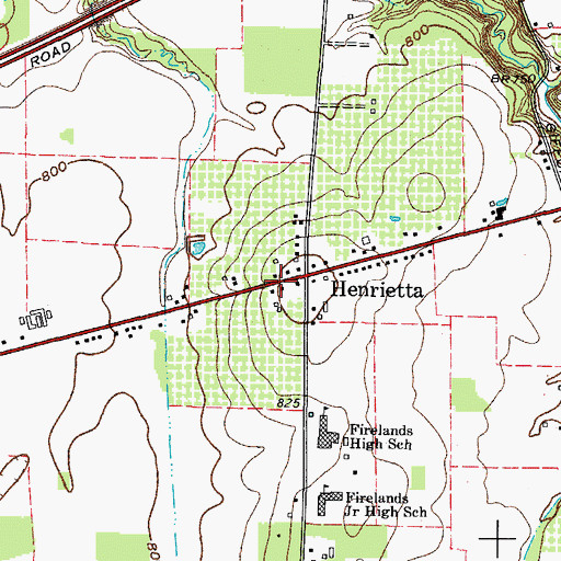 Topographic Map of Henrietta Post Office (historical), OH