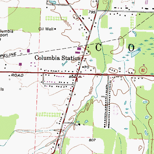 Topographic Map of Columbia Station Post Office, OH
