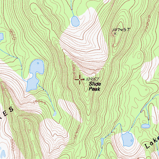 Topographic Map of Slide Peak, CA