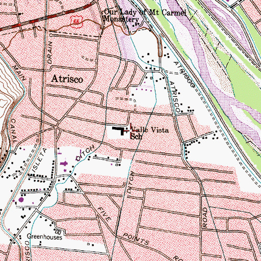 Topographic Map of Rio Grande Valley State Park, NM