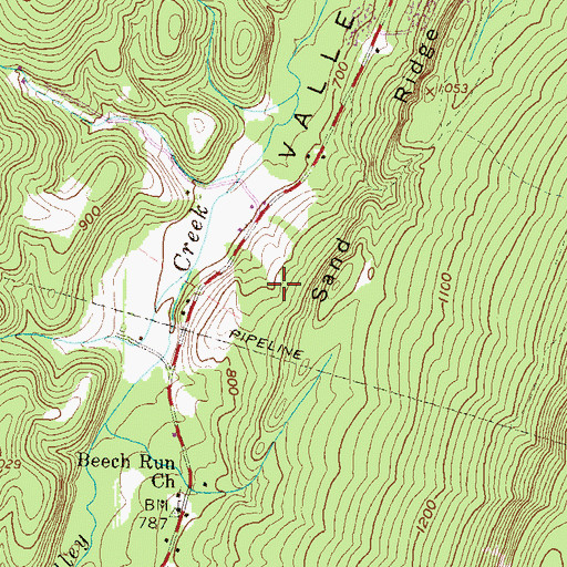Topographic Map of Dell Family Cemetery, PA