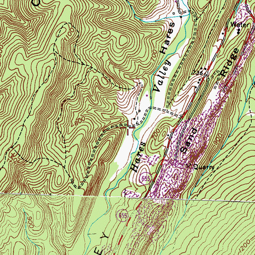 Topographic Map of Miller Family Cemetery, PA