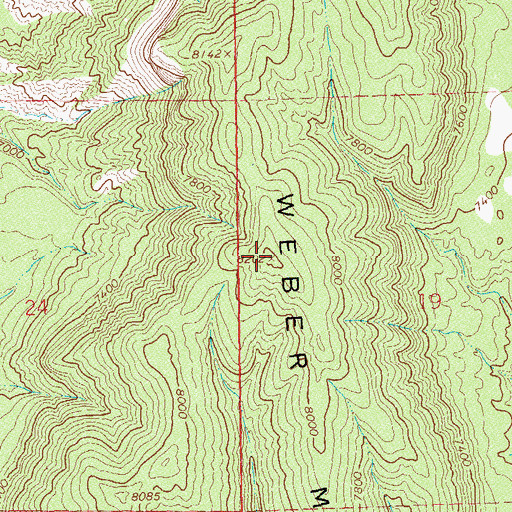 Topographic Map of Weber Mountain, CO