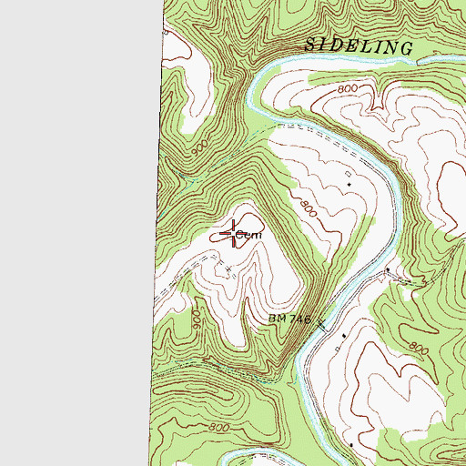 Topographic Map of Booth Family Cemetery, PA