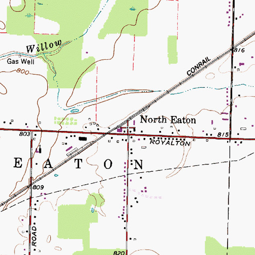 Topographic Map of North Eaton Post Office (historical), OH