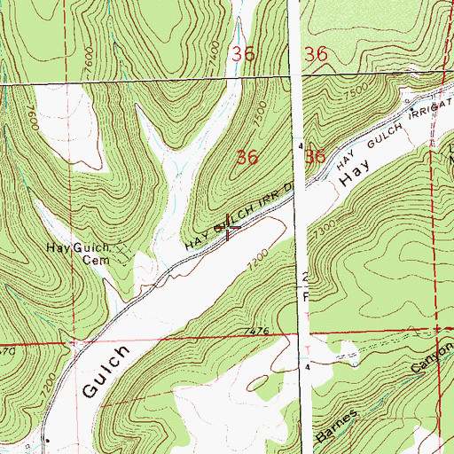 Topographic Map of Hay Gulch Irrigation Ditch, CO