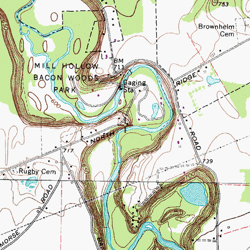 Topographic Map of Rugby Post Office (historical), OH