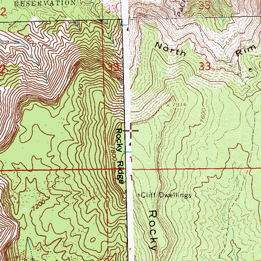 Topographic Map of Rocky Ridge, CO