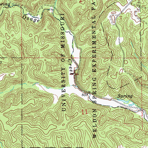 Topographic Map of Weldon Spring Conservation Area, MO