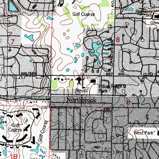 Topographic Map of Irving Rubenstein Memorial Library, IL