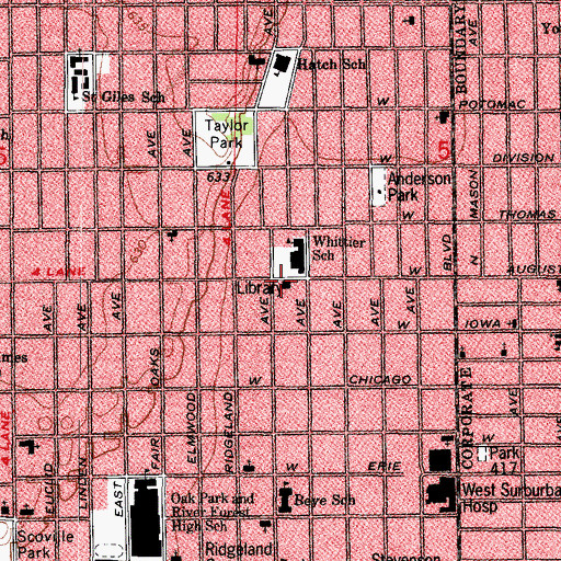 Topographic Map of North Congregational Church (historical), IL
