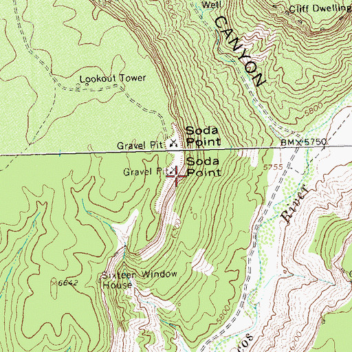 Topographic Map of Soda Point, CO
