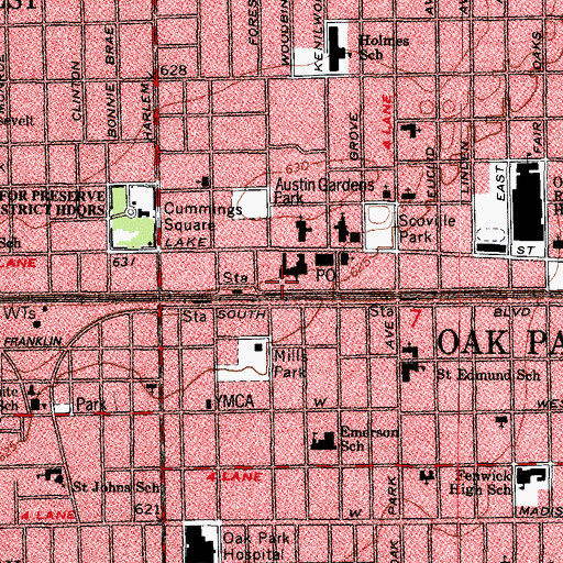 Topographic Map of Hephzibah Childrens Home, IL
