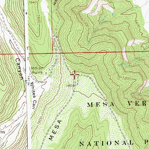 Topographic Map of Big Mesa, CO