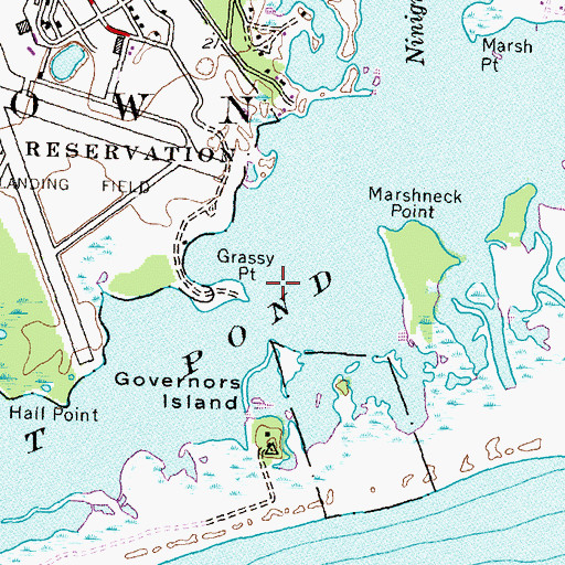 Topographic Map of Grassy Point, RI