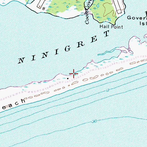 Topographic Map of Ninigret State Conservation Area, RI