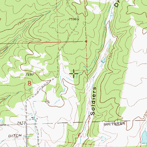 Topographic Map of Big Stick Ditch, CO