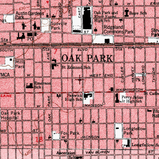Topographic Map of Lutheran Church of the Good Shepherd, IL