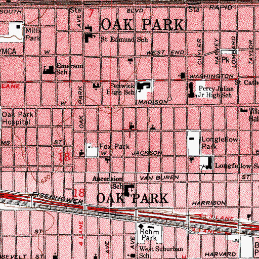 Topographic Map of Saint Christopher Episcopal Church, IL