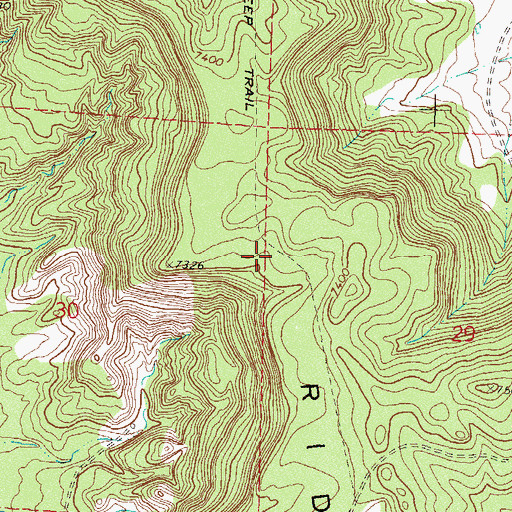 Topographic Map of Black Ridge, CO
