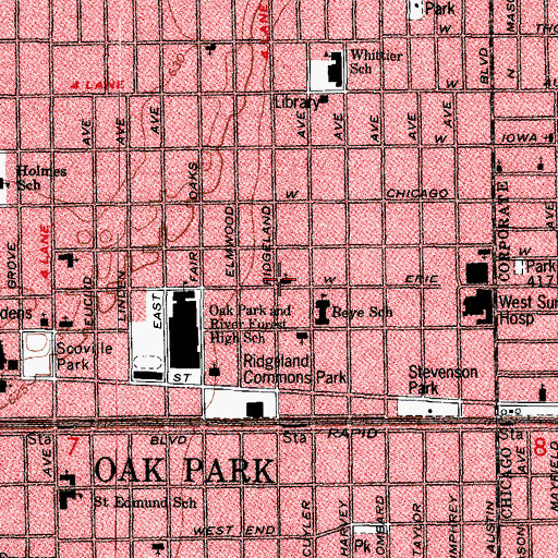 Topographic Map of Trinity Lutheran Church, IL
