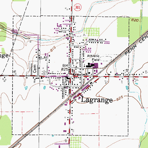 Topographic Map of Lagrange Post Office, OH
