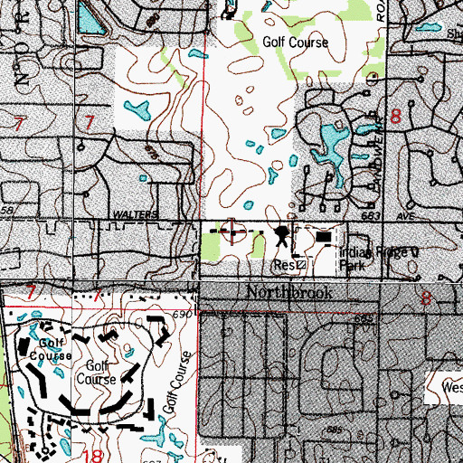 Topographic Map of Young Israel Synagogue, IL