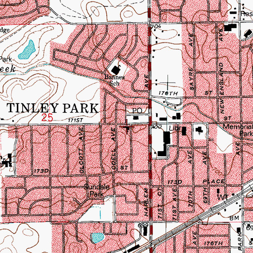 Topographic Map of Arabic Church of the Nazarene, IL