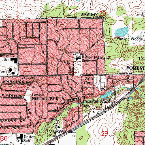 Topographic Map of Faith United Presbyterian Church, IL