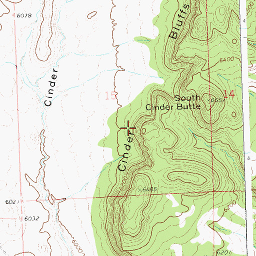 Topographic Map of Cinder Bluffs, CO