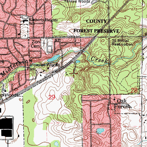 Topographic Map of Villa Santa Maria Convent, IL