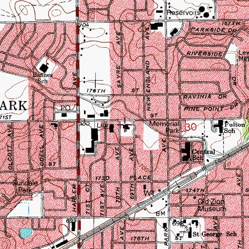 Topographic Map of Zion Lutheran Church, IL