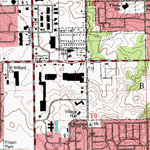 Topographic Map of Brementowne Mall Shopping Center, IL