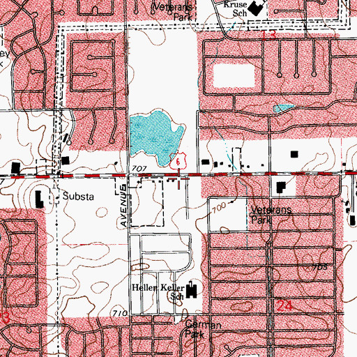 Topographic Map of Courtyards of 78th Avenue Shopping Center, IL