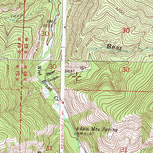 Topographic Map of Antone Trail, CO