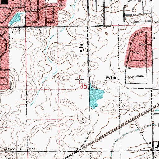 Topographic Map of Millennium Elementary School, IL